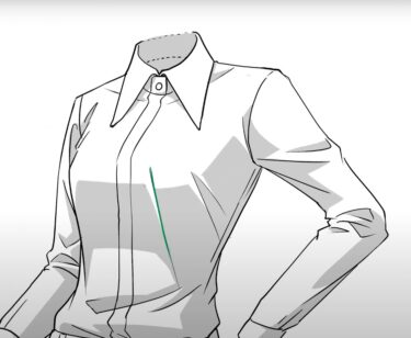 ワンポイントレッスン＜服の生地によるシワの描き方＞