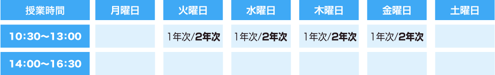 オンライン科時間割